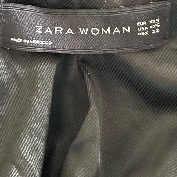 Zara Open Front Boyfriend Blazer Black XXS - Picture 4 of 4
